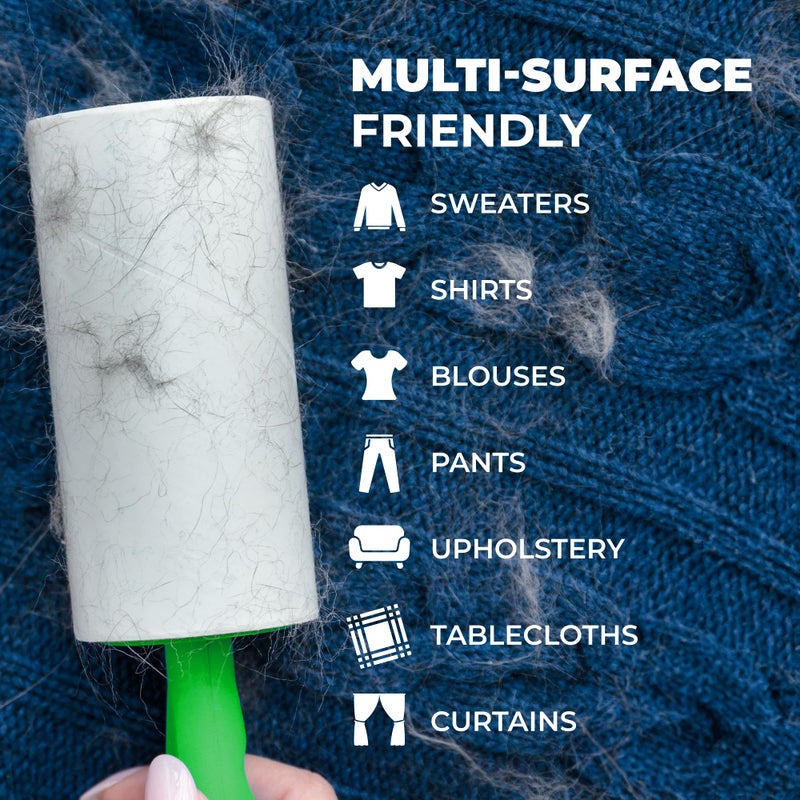 Libman Commercial Libman Mini Lint Roller Set with Reusable Lint Remover Brush -Travel Sticky Lint Removing Tool for Pet Hair, Dust, Small Crumbs - 6.5" Portable Lint Brushes with Hanger Hole - 6 Pack (180 Sheets) - Image 3
